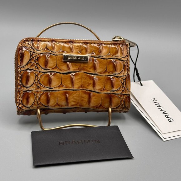 Brahmin Anita Luggage Brown Melbourne Leather Card Case Wallet V8615140000997 - Picture 1 of 15